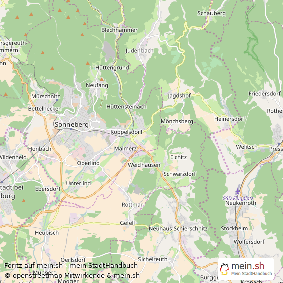 Föritz Landkreis Sonneberg Landkarte © Openstreetmap Contributors Föritz Landstadt Karte