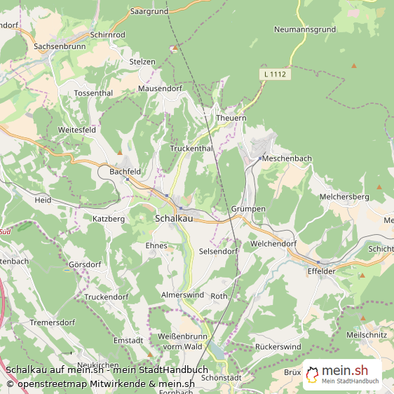 Schalkau Landkreis Sonneberg Landkarte © Openstreetmap Contributors Schalkau Landstadt Karte