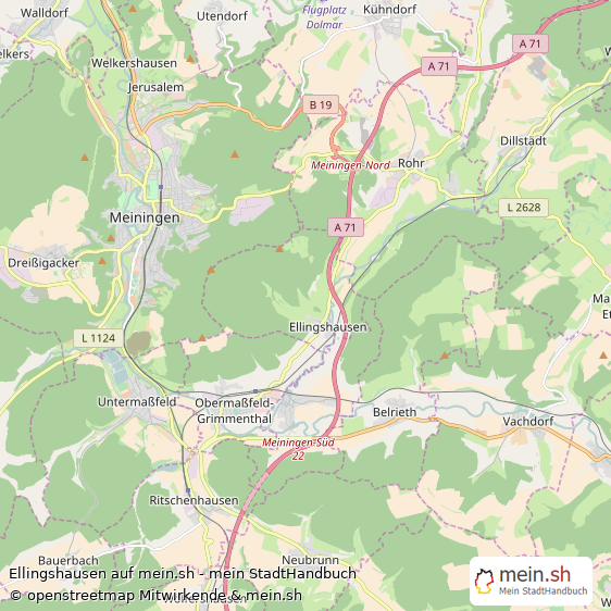 Ellingshausen Kleines Dorf Karte