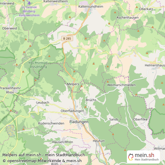 Melpers Landkreis Schmalkalden-Meiningen Landkarte © Openstreetmap Contributors Melpers Kleines Dorf Karte