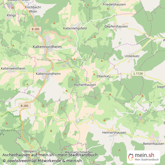 Aschenhausen Kleines Dorf Karte
