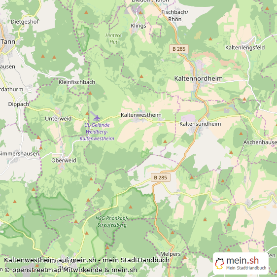 Kaltenwestheim Dorf Karte