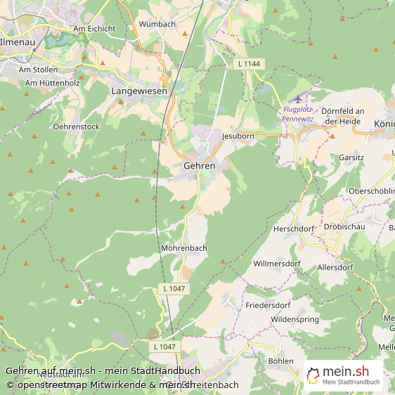 Gehren Ilm-Kreis Landkarte © Openstreetmap Contributors Gehren Landstadt Karte