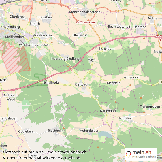 Klettbach Landkreis Weimarer Land Landkarte © Openstreetmap Contributors Klettbach Großes Dorf Karte