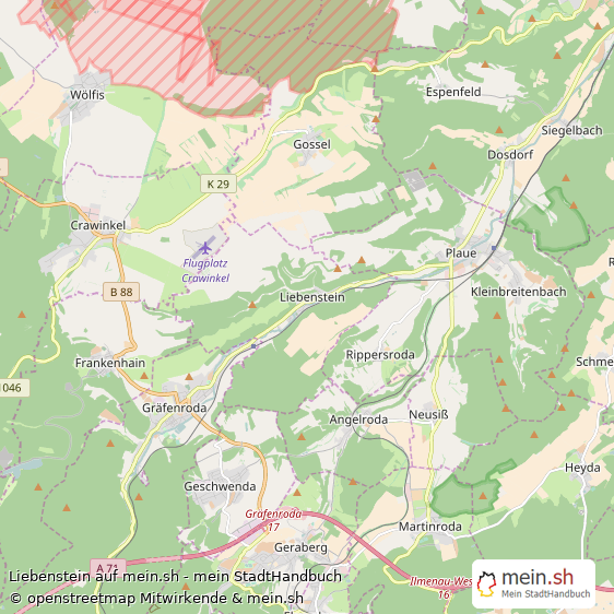 Liebenstein Ilm-Kreis Landkarte © Openstreetmap Contributors Liebenstein Kleines Dorf Karte