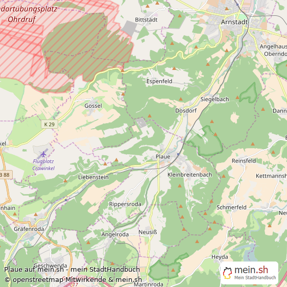 Plaue Ilm-Kreis Landkarte © Openstreetmap Contributors Plaue Großes Dorf Karte