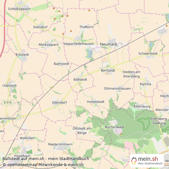 Ballstedt Landkreis Weimarer Land Landkarte © Openstreetmap Contributors Ballstedt Kleines Dorf Karte