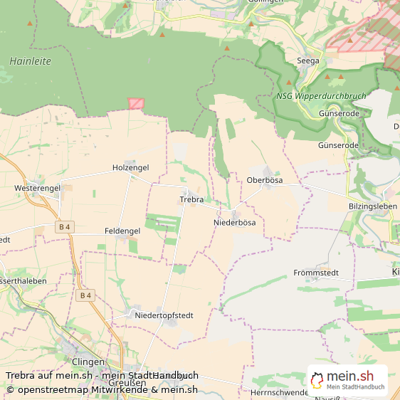 Trebra Kyffhäuserkreis Landkarte © Openstreetmap Contributors Trebra Kleines Dorf Karte