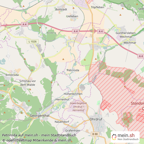 Petriroda Landkreis Gotha Landkarte © Openstreetmap Contributors Petriroda Kleines Dorf Karte