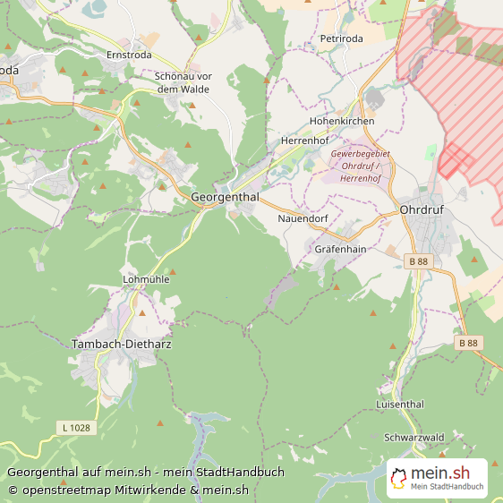 Georgenthal Landkreis Gotha Landkarte © Openstreetmap Contributors Georgenthal Karte