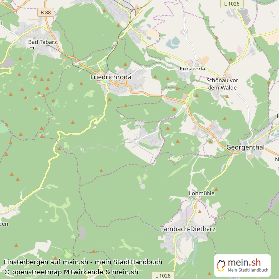 Finsterbergen Landkreis Gotha Landkarte © Openstreetmap Contributors Finsterbergen Karte