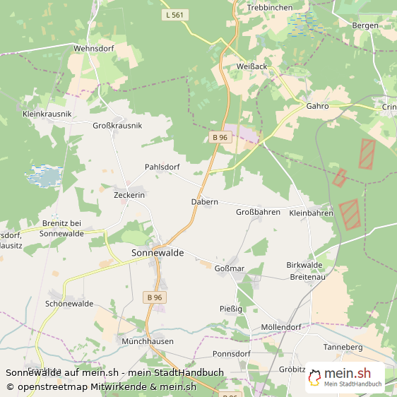 Sonnewalde Landkreis Elbe-Elster Landkarte © Openstreetmap Contributors Sonnewalde Landstadt Karte