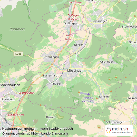 Mssingen Kleinstadt Karte