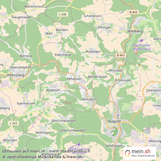 Ebhausen Landkreis Calw Landkarte © Openstreetmap Contributors Ebhausen Landstadt Karte