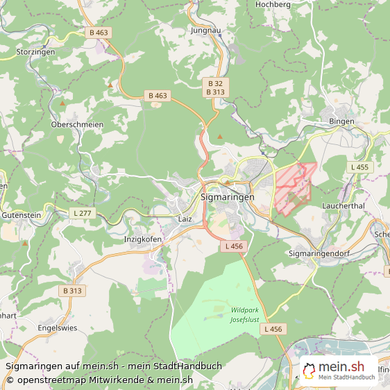 Sigmaringen Landkreis Sigmaringen Landkarte © Openstreetmap Contributors Sigmaringen Kleinstadt Karte