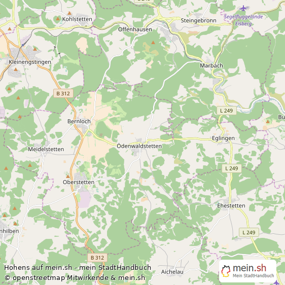 Hohenstein ?denwaldstetten  Karte