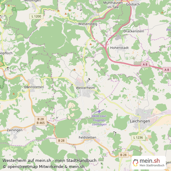 Westerheim Alb-Donau-Kreis Landkarte © Openstreetmap Contributors Westerheim Landstadt Karte