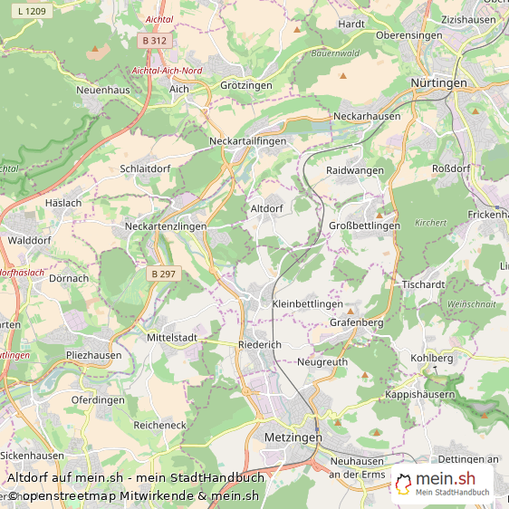 Altdorf Landkreis Esslingen Landkarte © Openstreetmap Contributors Altdorf Dorf Karte