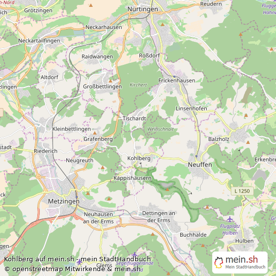 Kohlberg Landkreis Esslingen Landkarte © Openstreetmap Contributors Kohlberg Landstadt Karte