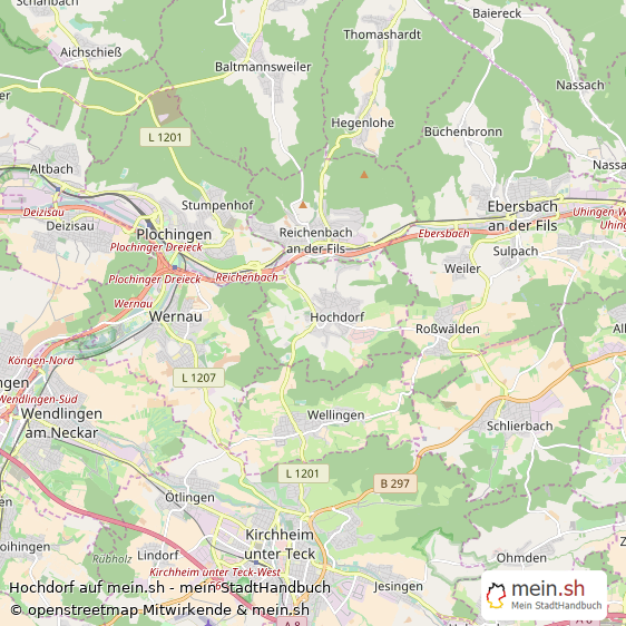 Hochdorf Landkreis Esslingen Landkarte © Openstreetmap Contributors Hochdorf Landstadt Karte