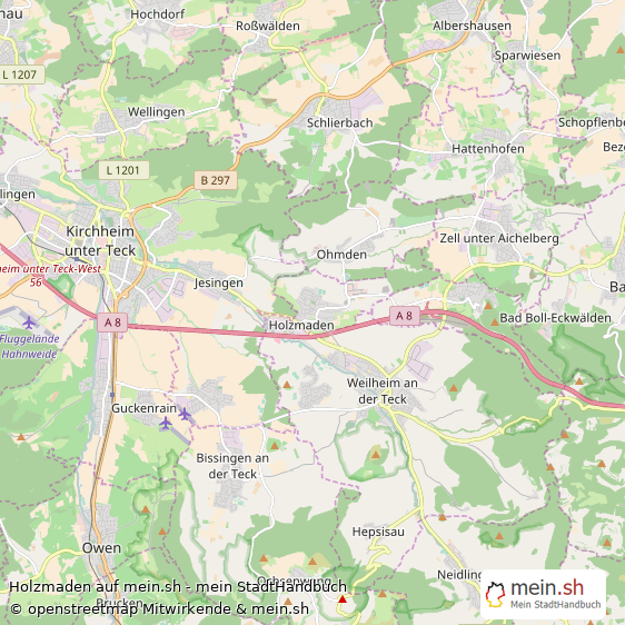 Holzmaden Landkreis Esslingen Landkarte © Openstreetmap Contributors Holzmaden Landstadt Karte
