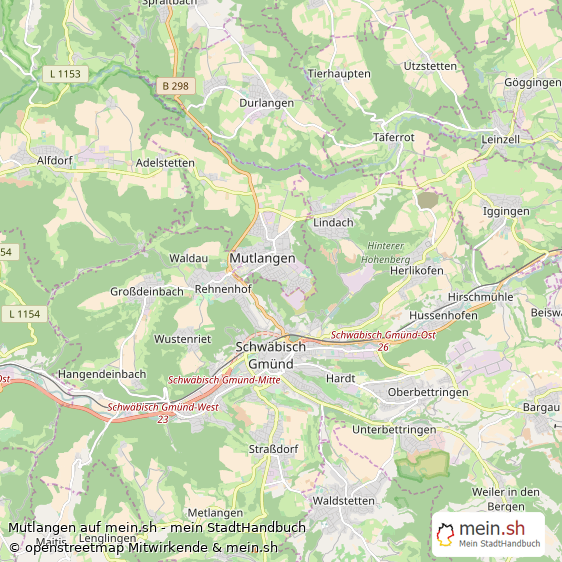 Mutlangen Ostalbkreis Landkarte © Openstreetmap Contributors Mutlangen Große Landstadt Karte