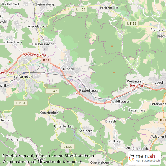 Plderhausen Groe Landstadt Karte