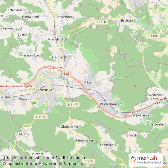 Urbach Groes Dorf Karte