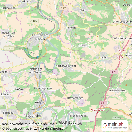 Neckarwestheim Landkreis Heilbronn Landkarte © Openstreetmap Contributors Neckarwestheim Landstadt Karte