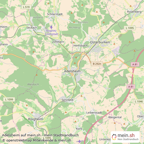 Adelsheim Neckar-Odenwald-Kreis Landkarte © Openstreetmap Contributors Adelsheim Große Landstadt Karte