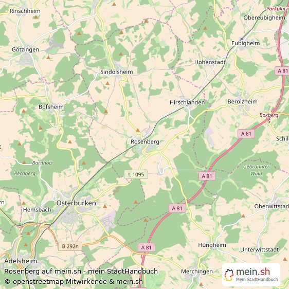 Rosenberg Neckar-Odenwald-Kreis Landkarte © Openstreetmap Contributors Rosenberg Landstadt Karte