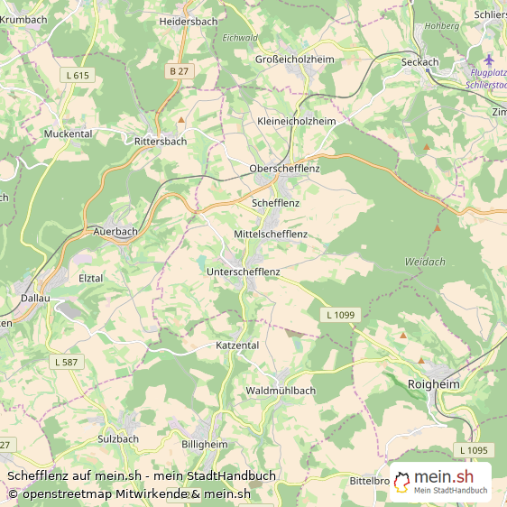 Schefflenz Neckar-Odenwald-Kreis Landkarte © Openstreetmap Contributors Schefflenz Landstadt Karte