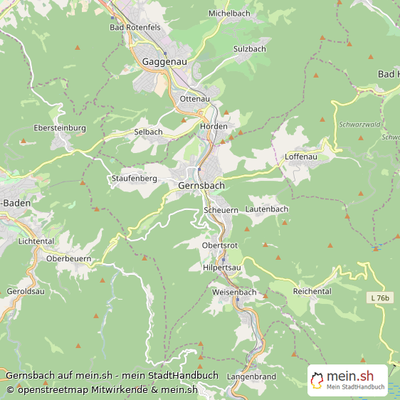 Gernsbach Kleinstadt Karte