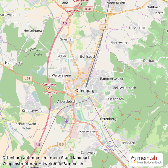 Offenburg Mittelstadt Karte