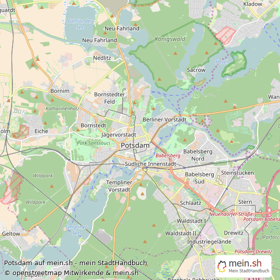 Potsdam Kleine Großstadt Karte