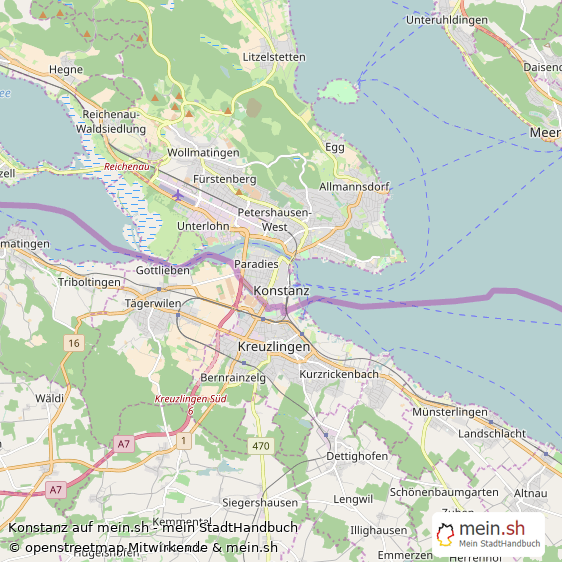 Konstanz Landkreis Konstanz Landkarte © Openstreetmap Contributors Konstanz Mittelstadt Karte