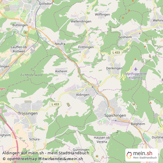 Aldingen Landkreis Tuttlingen Landkarte © Openstreetmap Contributors Aldingen Gro?e Landstadt Karte