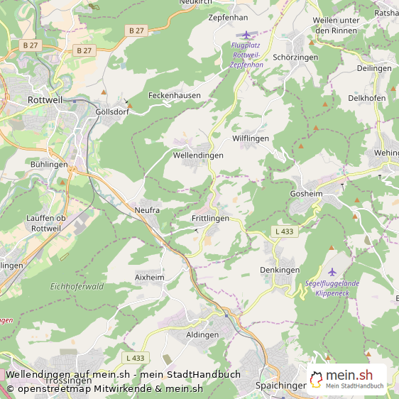 Wellendingen Landkreis Rottweil Landkarte © Openstreetmap Contributors Wellendingen Landstadt Karte