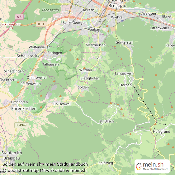 Sölden Landkreis Breisgau-Hochschwarzwald Landkarte © Openstreetmap Contributors Sölden Großes Dorf Karte