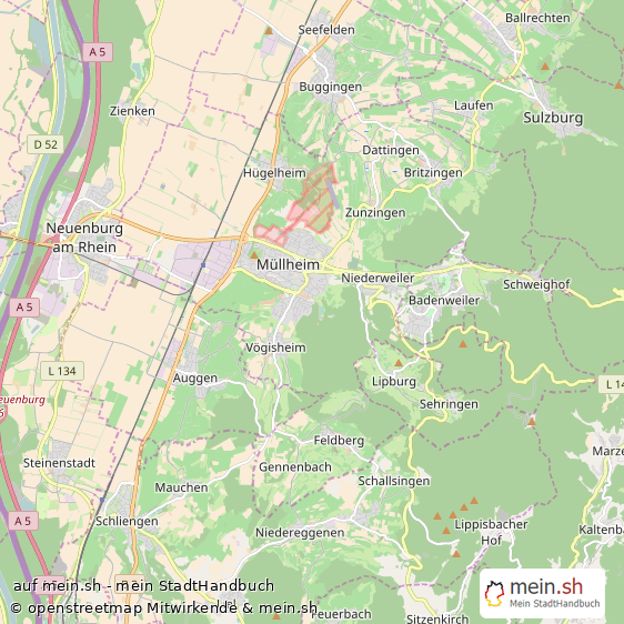 M?llheim Landkreis Breisgau-Hochschwarzwald Landkarte © Openstreetmap Contributors M?llheim Kleinstadt Karte