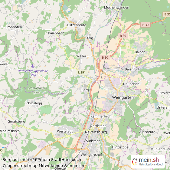 Berg Landkreis Ravensburg Landkarte © Openstreetmap Contributors Berg Großes Dorf Karte