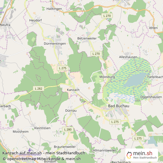 Kanzach Landkreis Biberach Landkarte © Openstreetmap Contributors Kanzach Kleines Dorf Karte