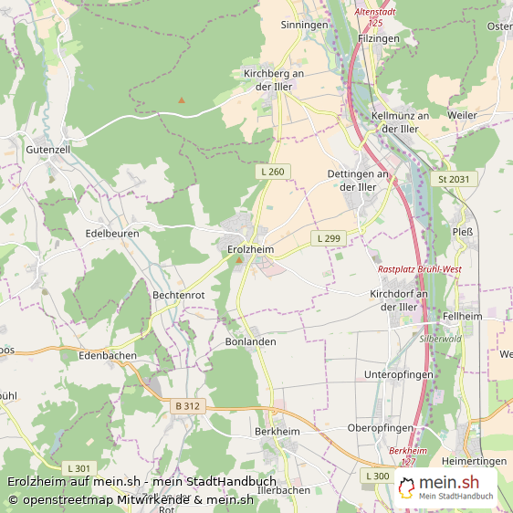 Erolzheim Landkreis Biberach Landkarte © Openstreetmap Contributors Erolzheim Landstadt Karte