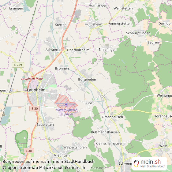 Burgrieden Landkreis Biberach Landkarte © Openstreetmap Contributors Burgrieden Landstadt Karte