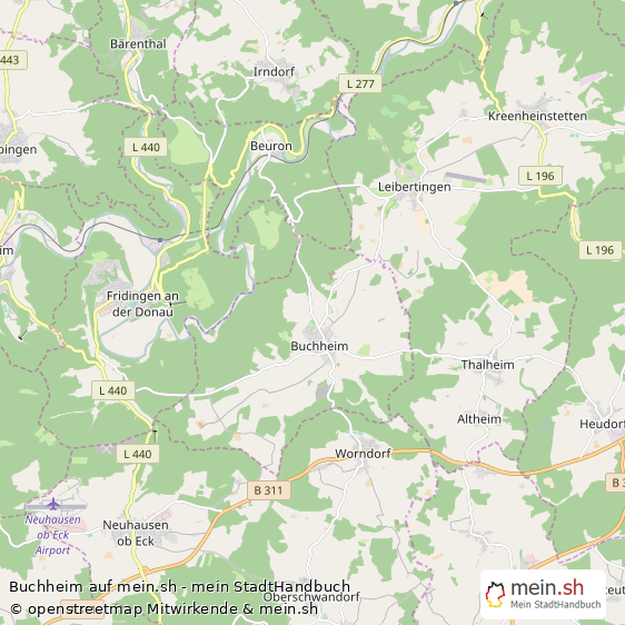 Buchheim Landkreis Tuttlingen Landkarte © Openstreetmap Contributors Buchheim Dorf Karte