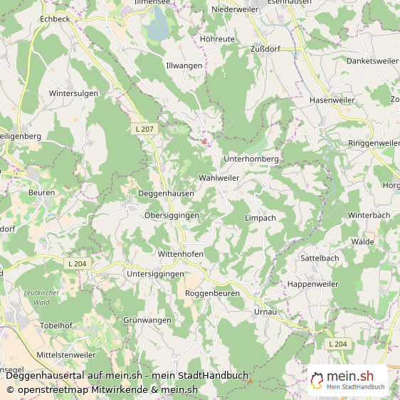 Deggenhausertal Landstadt Karte
