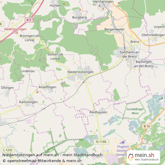 Niederstotzingen Landkreis Heidenheim Landkarte © Openstreetmap Contributors Niederstotzingen Landstadt Karte