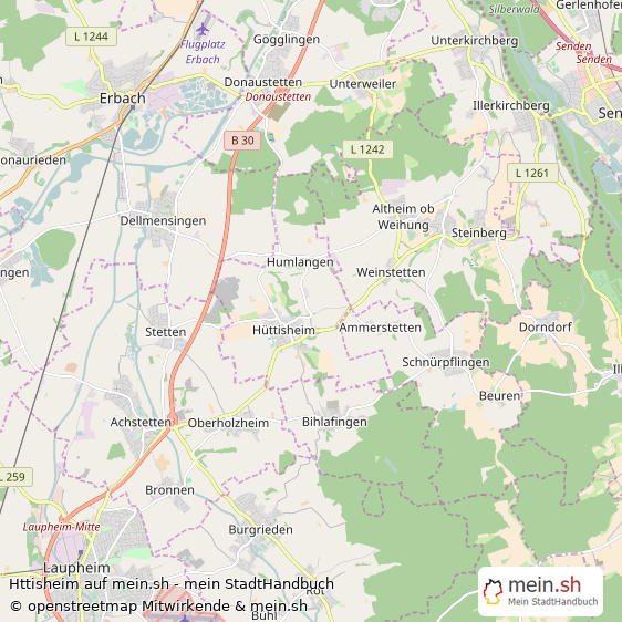 Httisheim Groes Dorf Karte