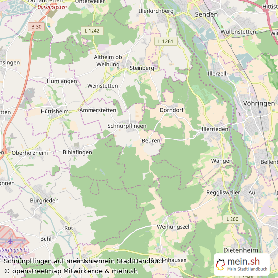 Schnürpflingen Alb-Donau-Kreis Landkarte © Openstreetmap Contributors Schnürpflingen Großes Dorf Karte