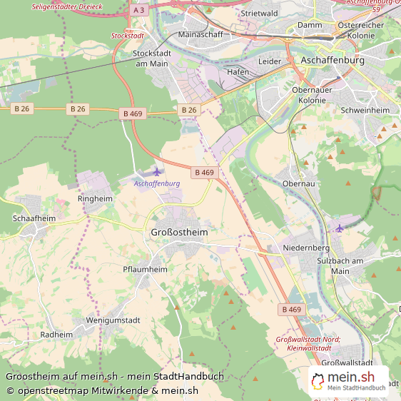 Groostheim Kleinstadt Karte
